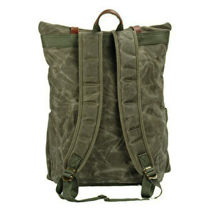 Retro Mumlu Kanvas Deri Büyük Outdoor Sırt Çantası (yeşil)
