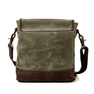 Retro Kanvas Gündelik Küçük Postacı Çanta Mumlu Su Geçirmez (haki Yeşil)