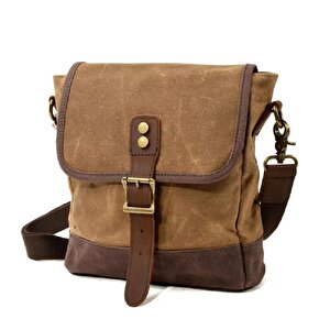 Retro Kanvas Gündelik Küçük Postacı Çanta Mumlu Su Geçirmez (haki)