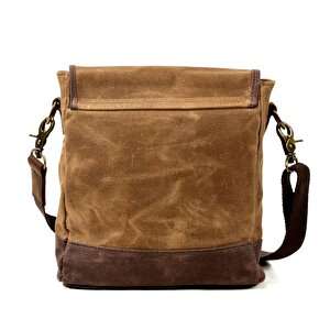 Retro Kanvas Gündelik Küçük Postacı Çanta Mumlu Su Geçirmez (haki)