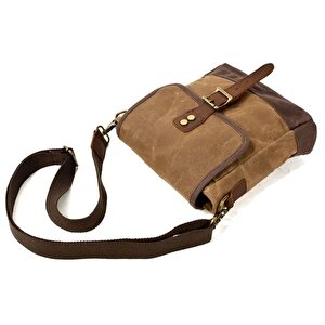 Retro Kanvas Gündelik Küçük Postacı Çanta Mumlu Su Geçirmez (haki)