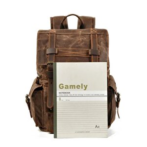 Sert Kanvas Retro Gündelik Okul İş Ofis Sırt Çantası Mumlu Su Geçirmez (kahve)