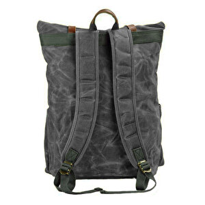 Retro Mumlu Kanvas Deri Büyük Outdoor Sırt Çantası (gri)