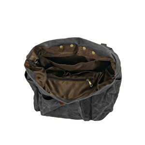 Retro Mumlu Kanvas Deri Büyük Outdoor Sırt Çantası (gri)