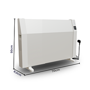 Mirkraft Econ 70 Beyaz Dijital Elektrikli Konvektör Isıtıcı