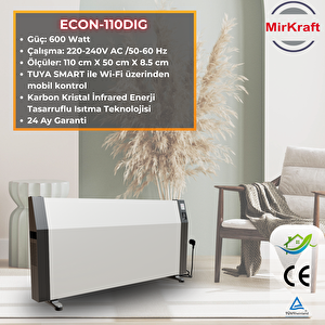 Mirkraft Econ 110 Antrasit/beyaz Dijital Konvektör Isıtıcı