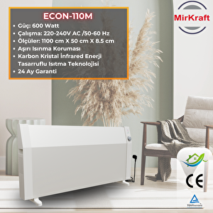 Mirkraft Econ 110 Beyaz Manuel Konvektör Isıtıcı