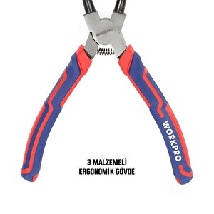 Workpro Wp231152 180mm Cr-v Düz Yaylı Profesyonel İç Segman Pensesi