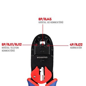 Workpro Wp292001 Rj45/rj11/rj12/rj22 Profesyonel Konnektör Sıkma Pensesi