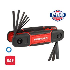 Wp222029 9 Parça Cr-v İnç Çakı Tipi Profesyonel Allen Anahtar Takımı