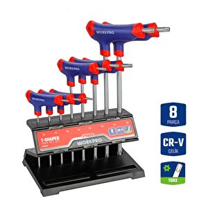 Wp200543 8 Parça Cr-v T Tipi Uzun Delikli Torx Profesyonel Allen Anahtar Takımı