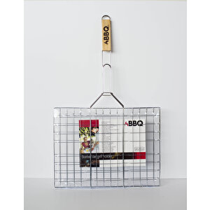 Barbeku Izgarası Dikdörtgen  Ahşap Sap Paslanmaz Çelik 40*30cm