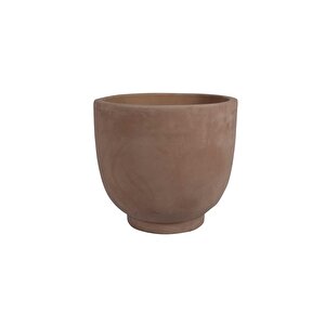Kevin Choco Kahverengi Toprak Saksı Çap 21cm Yükseklik 19cm