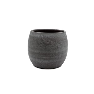 Esra Gri Seramik Saksı 19x16 Cm