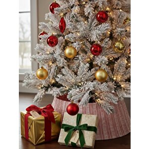 Lumy Kırmızı Yılbaşı Ağaç Altı Eteği Metal 52-67*25cm