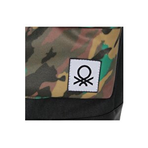 Benetton Okul Sırt Çantası Siyah Kamuflaj