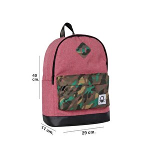 Benetton Okul Sırt Çantası Pembe Kamuflaj
