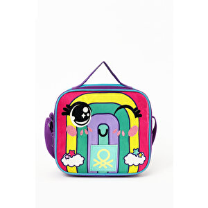 Gökkuşağı Desenli Okul Çantası Seti (i̇lkokul Sırt Çantası,beslenme Çantası)