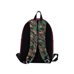 Benetton Okul Sırt Çantası Bordo Kamuflaj