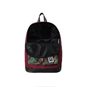 Benetton Okul Sırt Çantası Bordo Kamuflaj