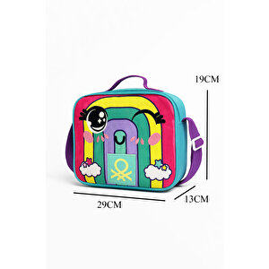 Gökkuşağı Desenli Anaokul Çantası Seti(anaokul Çantası, Beslenme Çantası)