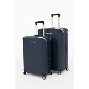 Büyük Ve Orta Boy 2'li Set %100 Polipropilen Valiz Lacivert 04pc7090