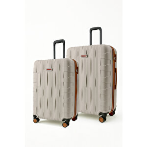 2'li Valiz Seti Orta Boy - Kabin Boy Vizon-taba 1167