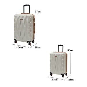 2'li Valiz Seti Orta Boy - Kabin Boy Vizon-taba 1167