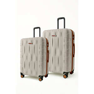 2'li Valiz Seti Büyük Boy - Orta Boy Vizon-taba 1167