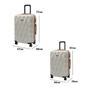 2'li Valiz Seti Büyük Boy - Orta Boy Vizon-taba 1167