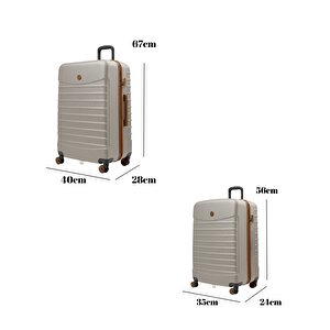 2'li Valiz Seti Orta Boy - Kabin Boy Vizon-taba 1168