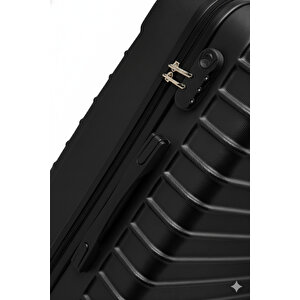 Kabin Boy Valiz 4x2 Teker Siyah-siyah 1168-s
