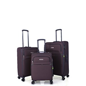 04pc6000 3'lü Set Ultra Light Hafif Lüx Kumaş Tekerlekli Valiz Antresi̇t
