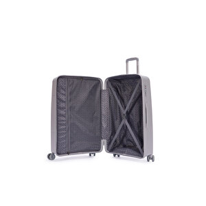 Benetton 2'li Set Orta Ve Kabin Boy %100 Polipropilen Valiz Açık Gri 14bnt8001