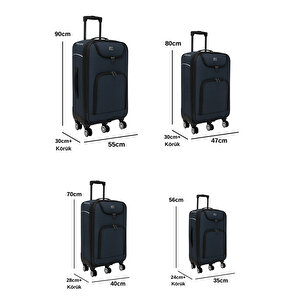 Orta Boy Kumaş Valiz Lacivert 2308