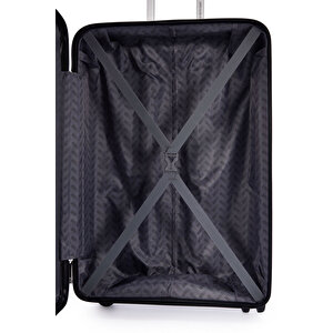 Benetton 2'li Set Orta Ve Kabin Boy %100 Polipropilen Valiz Siyah 14bnt8002