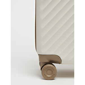 Benetton 2'li Set Büyük Ve Kabin Boy %100 Polipropilen Valiz Bej 14bnt8001
