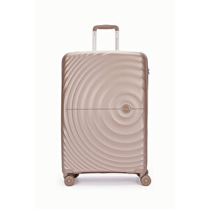 Benetton 3'lü Valiz Set Büyük Orta Ve Kabin Boy %100 Polipropilen Şampanya 14bnt8002