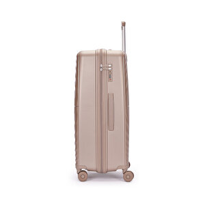 Benetton 3'lü Valiz Set Büyük Orta Ve Kabin Boy %100 Polipropilen Şampanya 14bnt8002