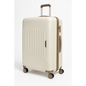 Benetton 2'li Set Orta Ve Kabin Boy %100 Polipropilen Valiz Bej 14bnt8001