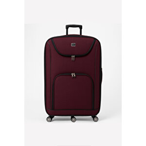Battal Boy Bolonya Kumaş Valiz Bordo 2308