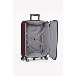 Battal Boy Bolonya Kumaş Valiz Bordo 2308