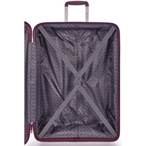 Benetton 2'li Set Büyük Ve Kabin Boy %100 Polipropilen Valiz Bordo 14bnt8002