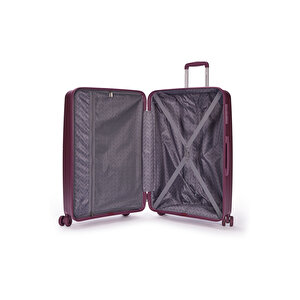 Benetton 2'li Set Büyük Ve Kabin Boy %100 Polipropilen Valiz Bordo 14bnt8002