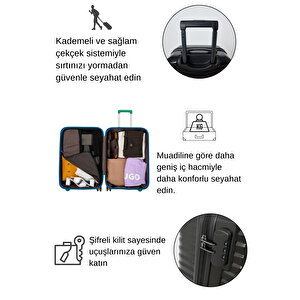 Kabin Boy %100 Polikarbon Valiz Parlak Siyah 1819