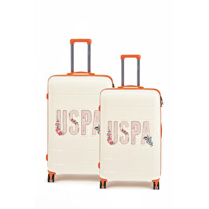 U.s. Polo Assn. Polipropilen Kırılmaz 2'li Valiz Seti Büyük Ve Orta Boy Beyaz 24060