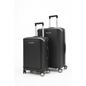 Orta Ve Kabin Boy 2'li Set %100 Polipropilen Valiz Siyah 04pc7090