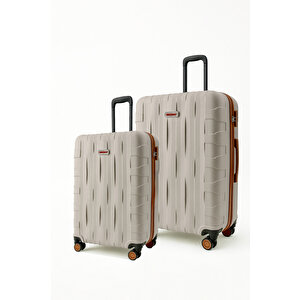 2'li Valiz Seti Büyük Boy - Kabin Boy Vizon-taba 1167