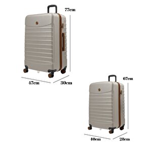 2'li Valiz Seti Büyük Boy - Orta Boy Vizon-taba 1168