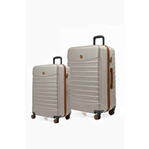 2'li Valiz Seti Büyük Boy - Kabin Boy Vizon-taba 1168